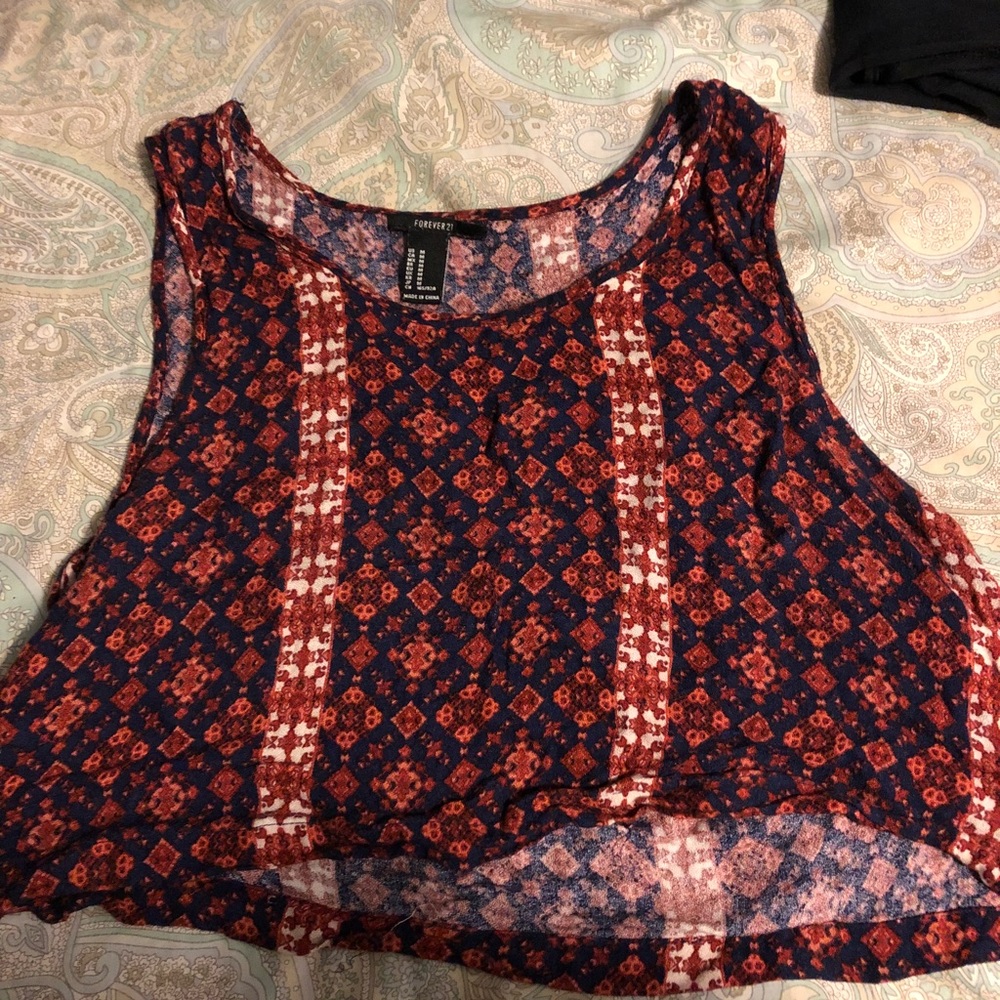 Colorful Boho/hippie printed crop top with pattern